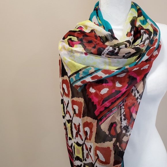 Nwot Target silky colorful swimsuit cover up scarf - Picture 5 of 8